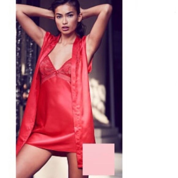 NEW VERY SEXY Lace Trim Satin Slip Babydoll Sheer - Picture 7 of 7